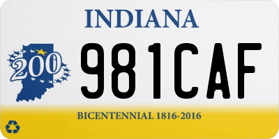 IN license plate 981CAF