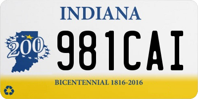 IN license plate 981CAI