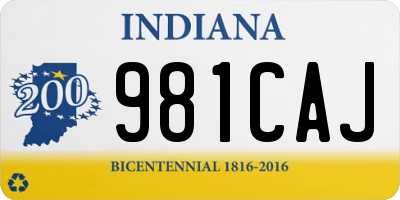 IN license plate 981CAJ