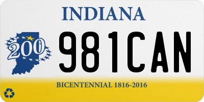 IN license plate 981CAN