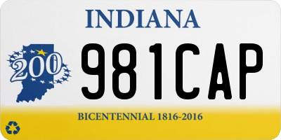 IN license plate 981CAP