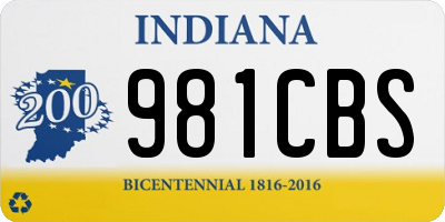 IN license plate 981CBS