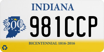 IN license plate 981CCP
