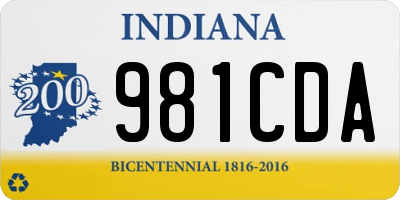 IN license plate 981CDA