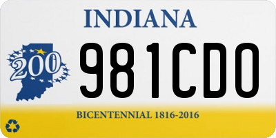 IN license plate 981CDO