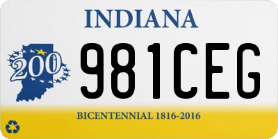 IN license plate 981CEG