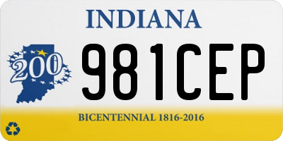 IN license plate 981CEP