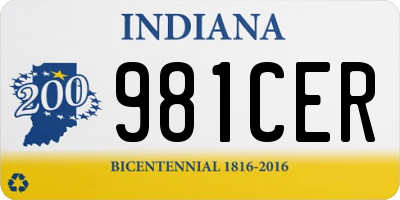 IN license plate 981CER