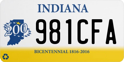 IN license plate 981CFA