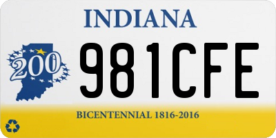 IN license plate 981CFE