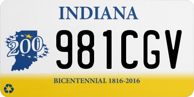 IN license plate 981CGV