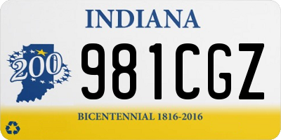 IN license plate 981CGZ