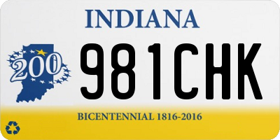 IN license plate 981CHK