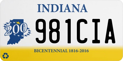 IN license plate 981CIA