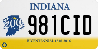 IN license plate 981CID
