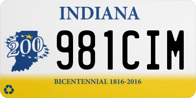 IN license plate 981CIM