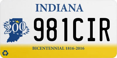 IN license plate 981CIR