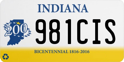 IN license plate 981CIS