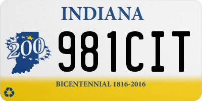 IN license plate 981CIT