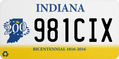 IN license plate 981CIX