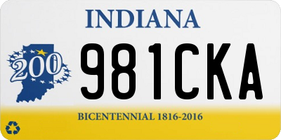 IN license plate 981CKA