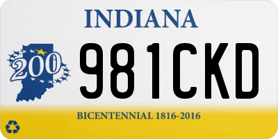 IN license plate 981CKD