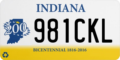 IN license plate 981CKL