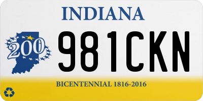 IN license plate 981CKN