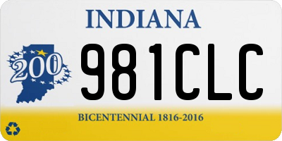 IN license plate 981CLC