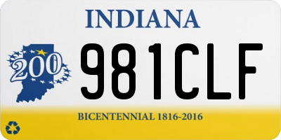 IN license plate 981CLF