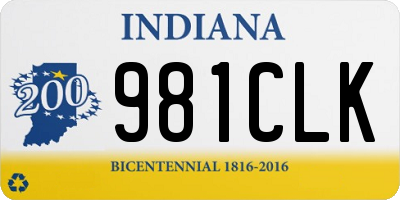 IN license plate 981CLK