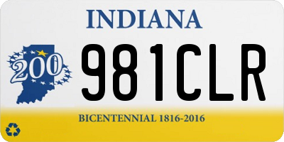 IN license plate 981CLR