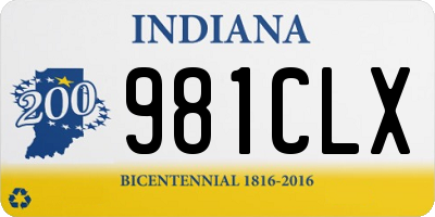 IN license plate 981CLX
