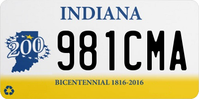IN license plate 981CMA