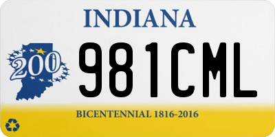 IN license plate 981CML