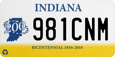 IN license plate 981CNM