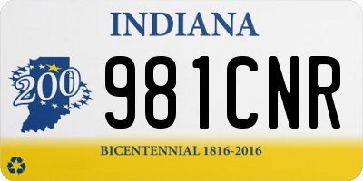 IN license plate 981CNR