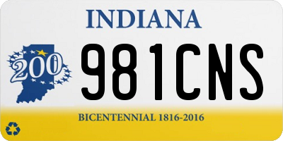IN license plate 981CNS