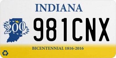 IN license plate 981CNX