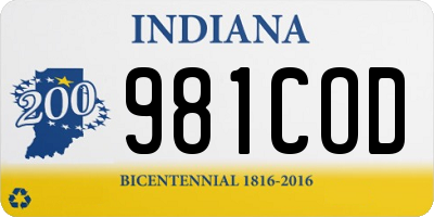 IN license plate 981COD