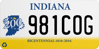 IN license plate 981COG