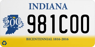 IN license plate 981COO
