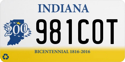 IN license plate 981COT