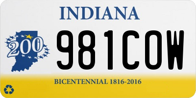 IN license plate 981COW