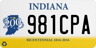 IN license plate 981CPA