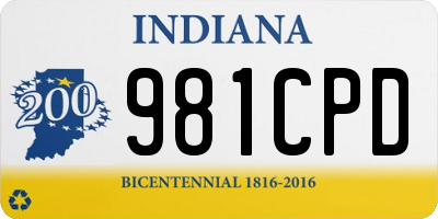 IN license plate 981CPD
