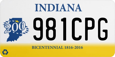 IN license plate 981CPG