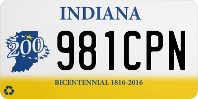 IN license plate 981CPN