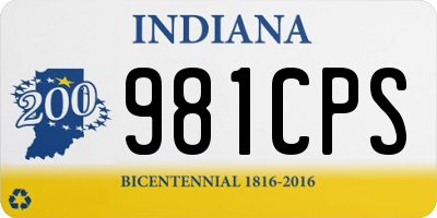 IN license plate 981CPS