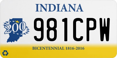 IN license plate 981CPW